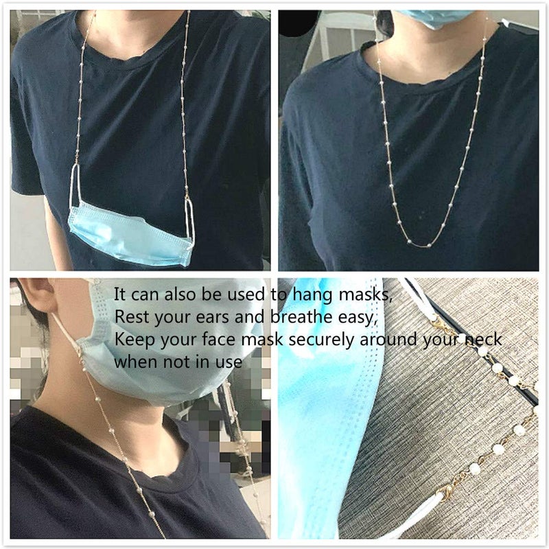 Sither Pearls Sunglasses Chian Reading Glasses Chain Strap Necklace for Women - Image 5